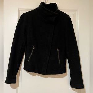 Nobby black off center loft zip up jacket